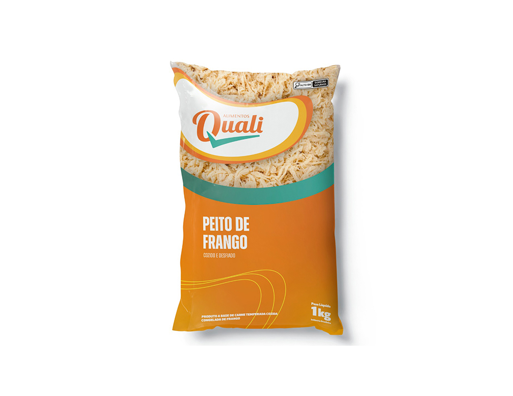 PEITO DE FRANGO CONGELADO COZIDO DESFIADO QUALI 1 KG (CX 15 PCT)